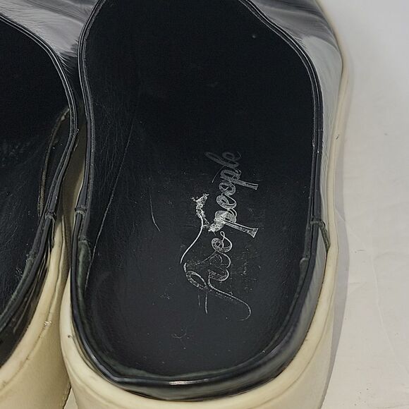 Free People Whynwood Black Patent Leather Slip On Women's Mule - Picture 11 of 14